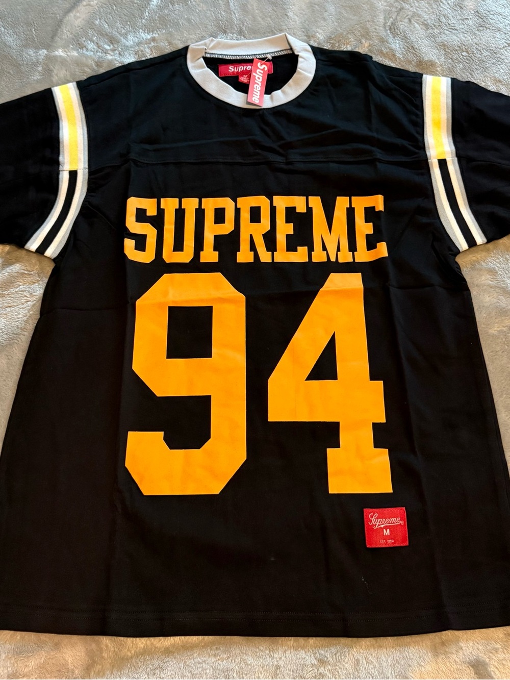 Supreme Black and Yellow '94 Football Jersey Tee